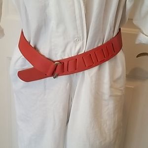 Red, Adjustable, Leather Belt